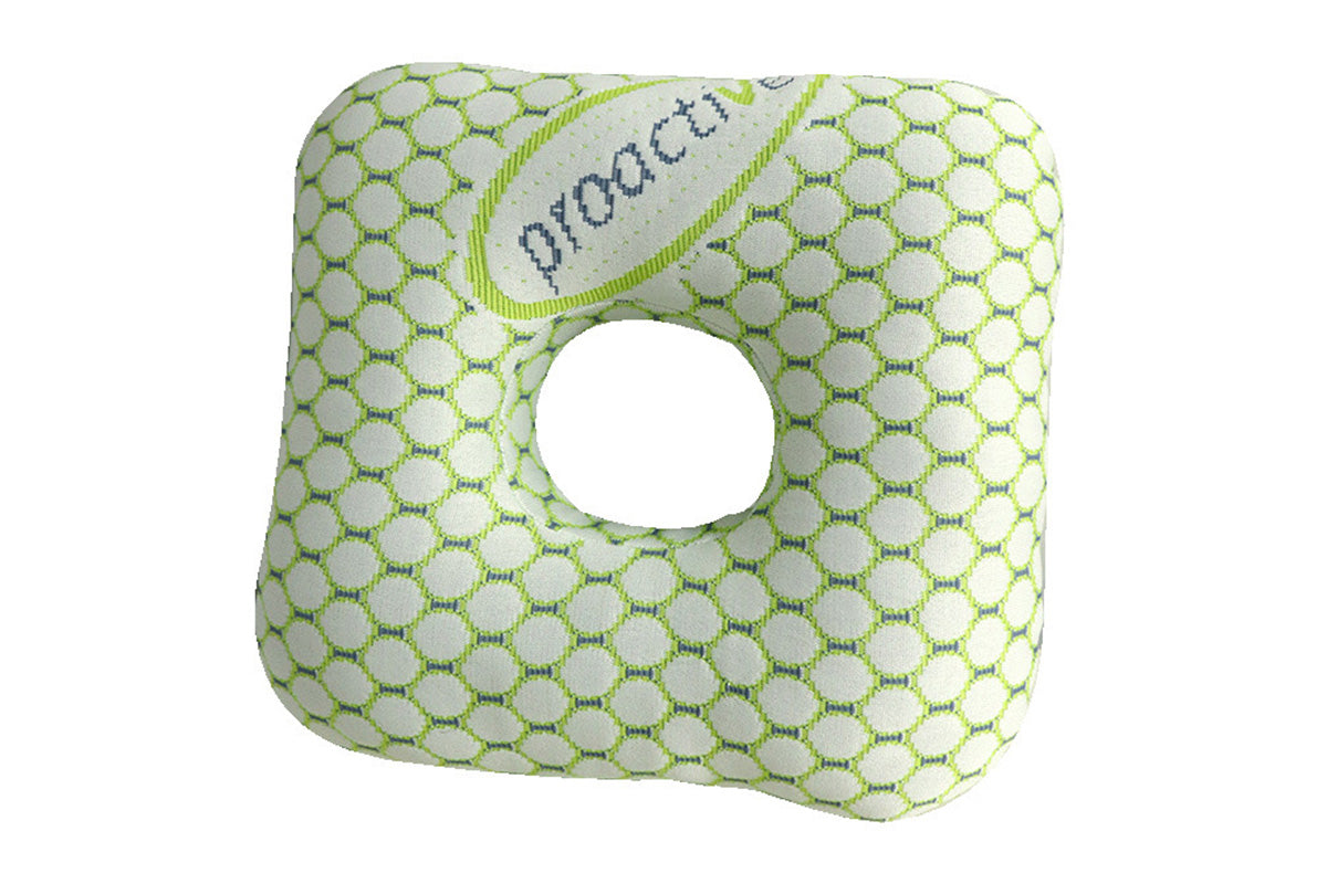 2Pcs Square Ear Piercing Pillow for Side Sleepers with Central Ear Hole-Green