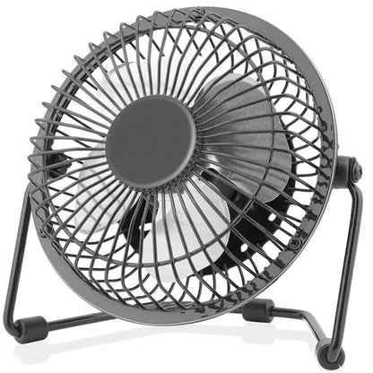 USB Powerful Silent Desktop Fan Small Cooling Fan - 4 inch Black