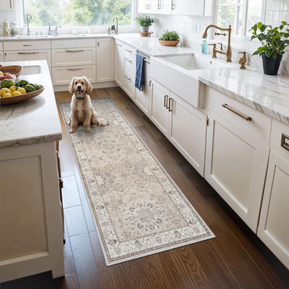 Persian Runner Rug for Hallway-Beige