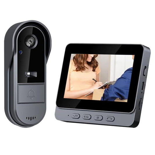 1080P Wireless Smart Doorbell Camera No Subscription with 4.3in Monitor