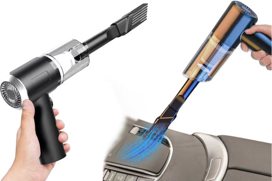 Handheld Car Vacuum Cleaner Rechargeable with Brushless Motor for Home Office Pet -Black + Silver