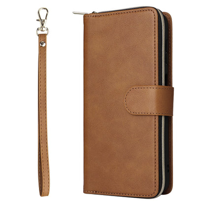 Wallet Leather Flip Cover for Samsung S26 Series with Card Slots Kickstand-Brown