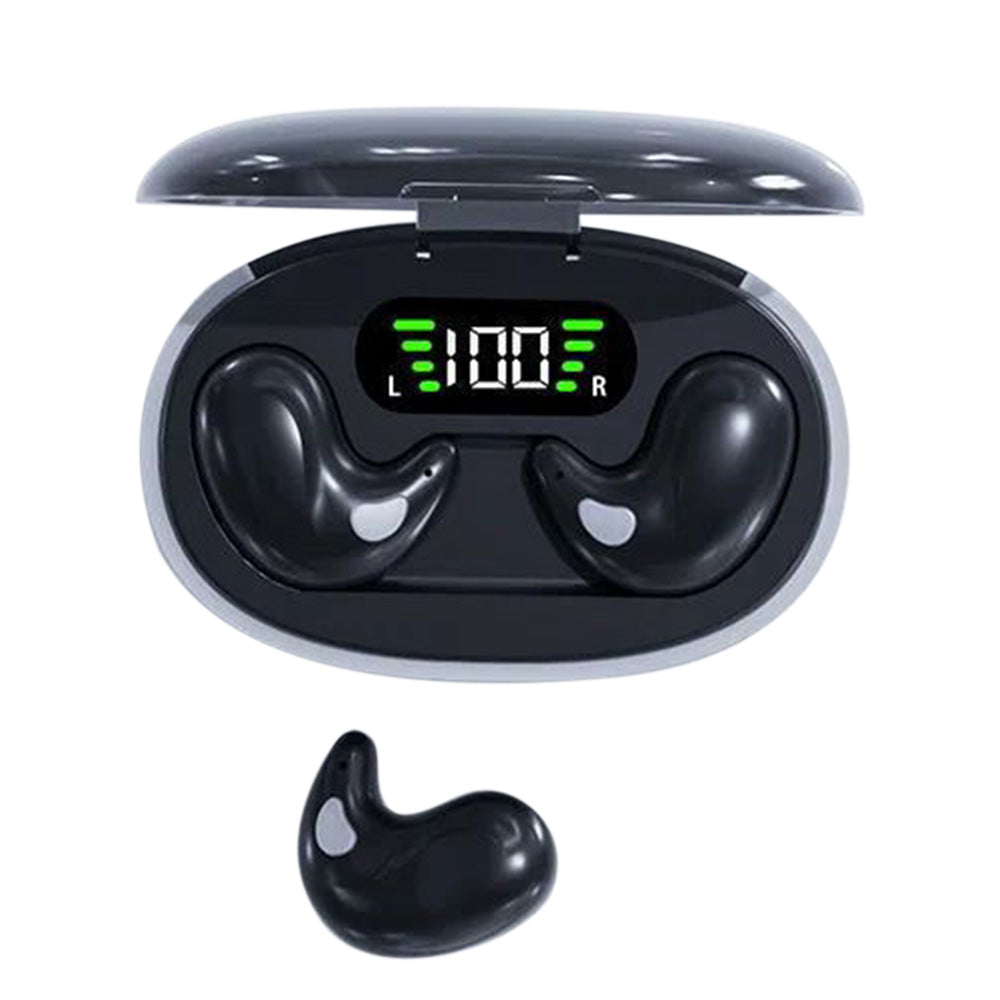Wireless Bluetooth Sleep Earbuds Invisible Earplugs with Charging Case Black