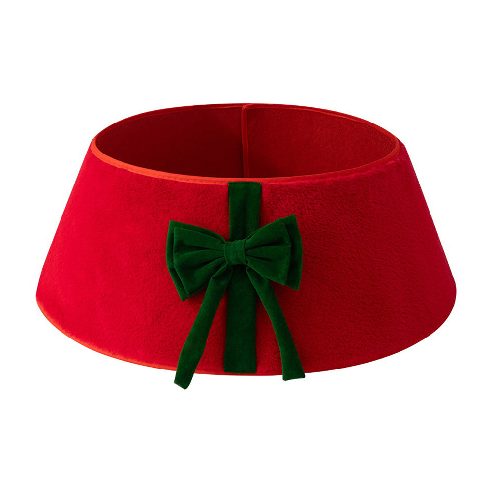 Christmas Tree Collar with Bow Holiday Tree Decor - Red