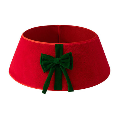 Christmas Tree Collar with Bow Holiday Tree Decor - Red