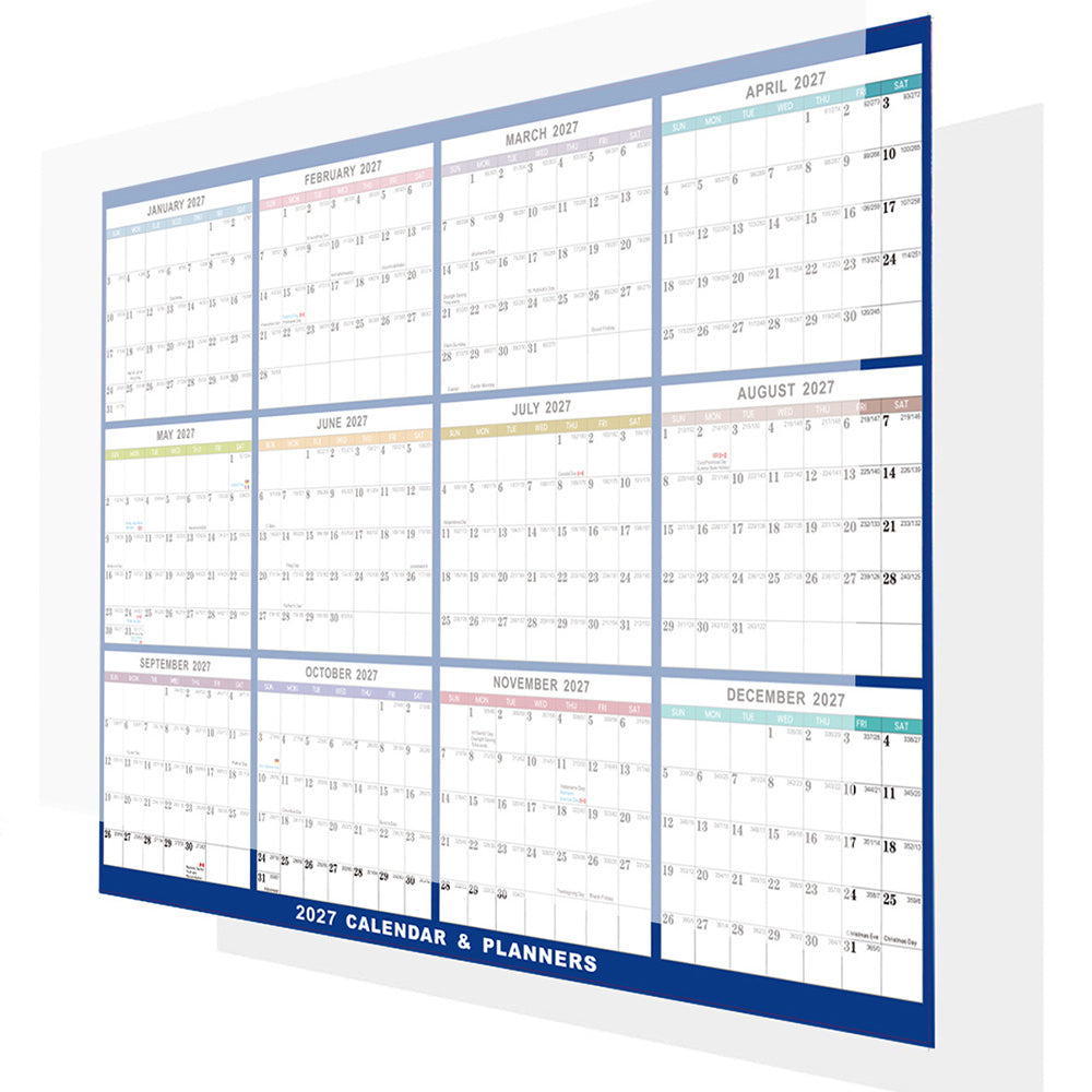 2027 Double Sided Dry Erase Wall Planner Calendar