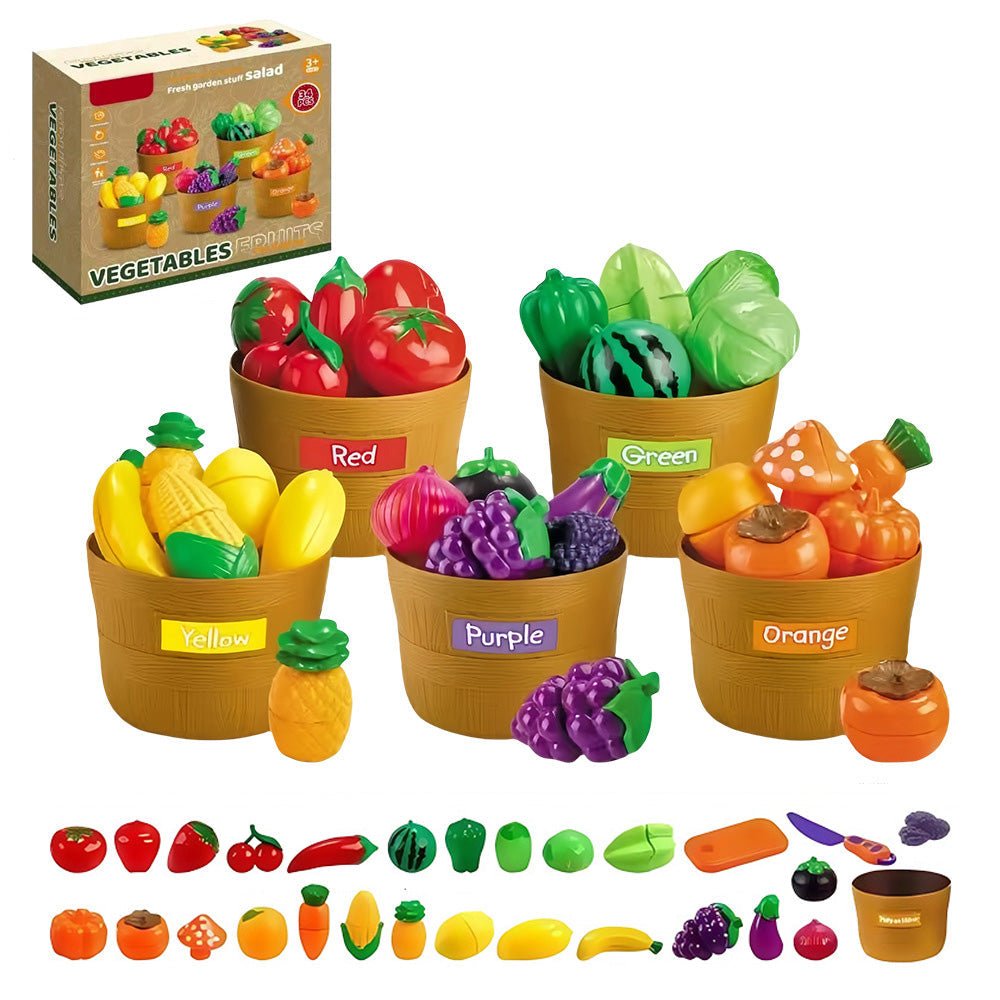 Kids Pretend Play Cutting Food Set Educational Toy for Preschool Learning