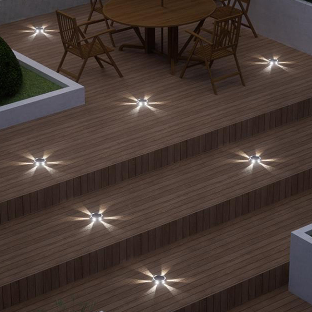 4Pcs Solar Ground Lights Outdoor Bright In-Ground Landscape Lighting Pathway Lawn Patio Yard Deck Decor White Light