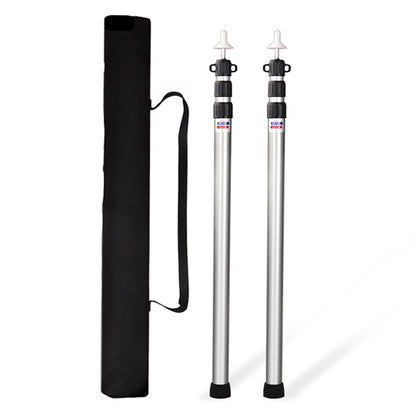 2 Pack Adjustable Aluminium Tarp Poles 09 to 23m Telescopic Camping