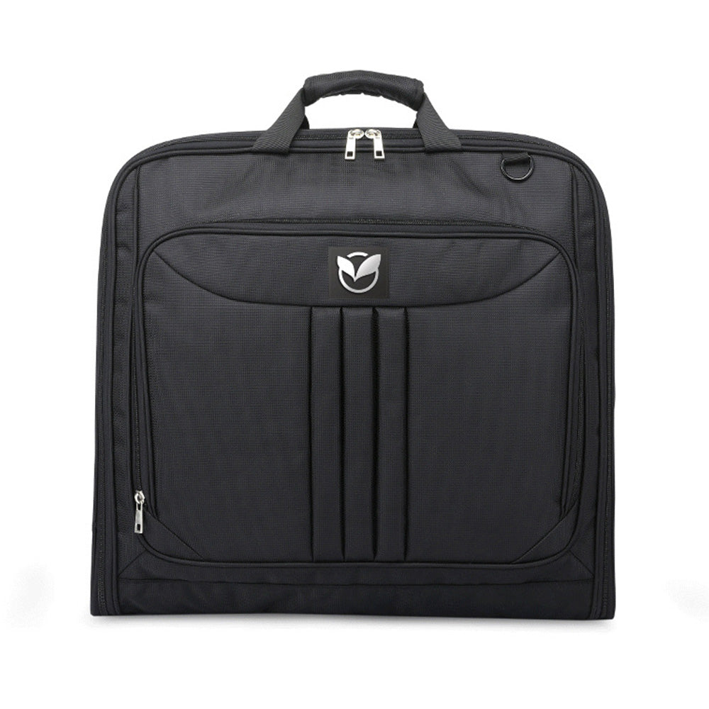 Foldable Garment Bag with Hanger and Shoulder Strap - Black