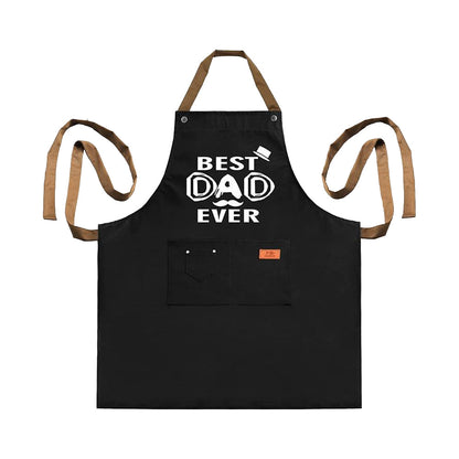 3 Pockets Cooking Apron Kitchen Letters Printed Adjustable Apron Style 1