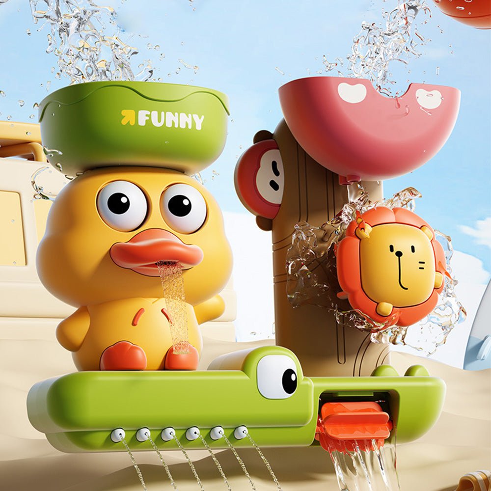Animal Suction Waterfall Bath Toy Water Wheel for Boys Girls