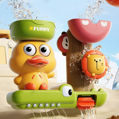 Animal Suction Waterfall Bath Toy Water Wheel for Boys Girls
