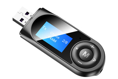 LCD Bluetooth 5.0 Transmitter Receiver USB Audio Adapter for TV Car Speakers