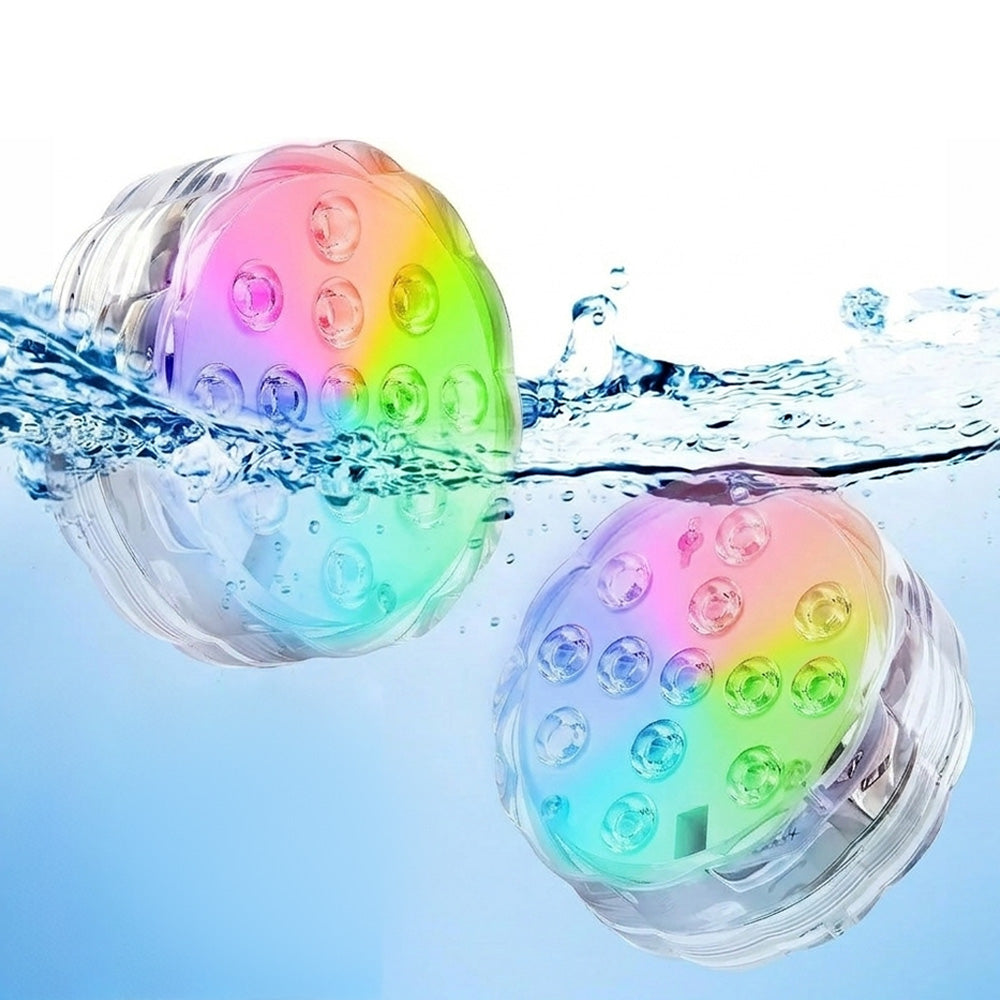 2 Piece 13 LED APP Controlled IP68 RGB Submersible Pool Pond Light