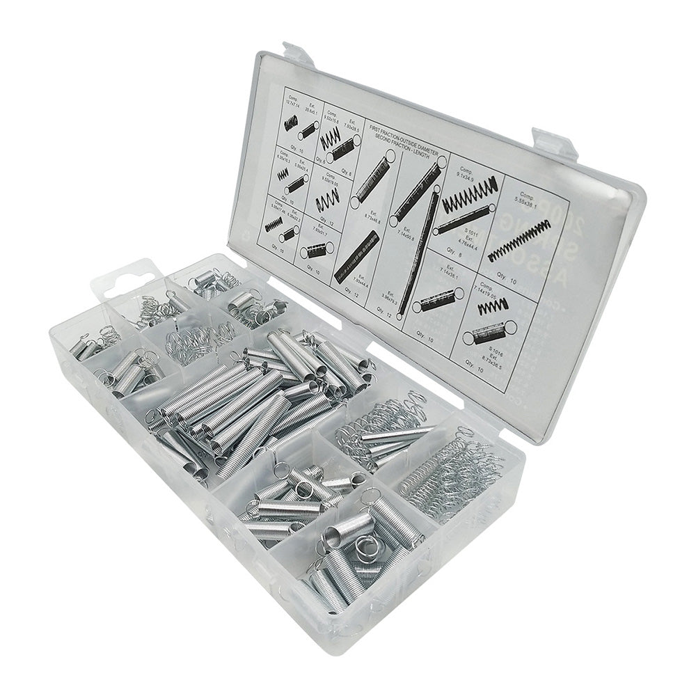 200 PCS Springs Assortment Kit Carbon Steel Spring Set