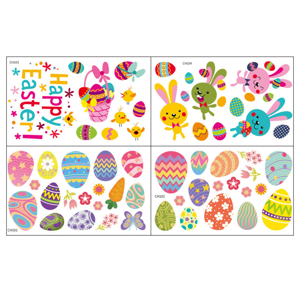 Double Sided Printed Easter Window Cling Stickers Easter Bunny Decal Home Decor -Style 3