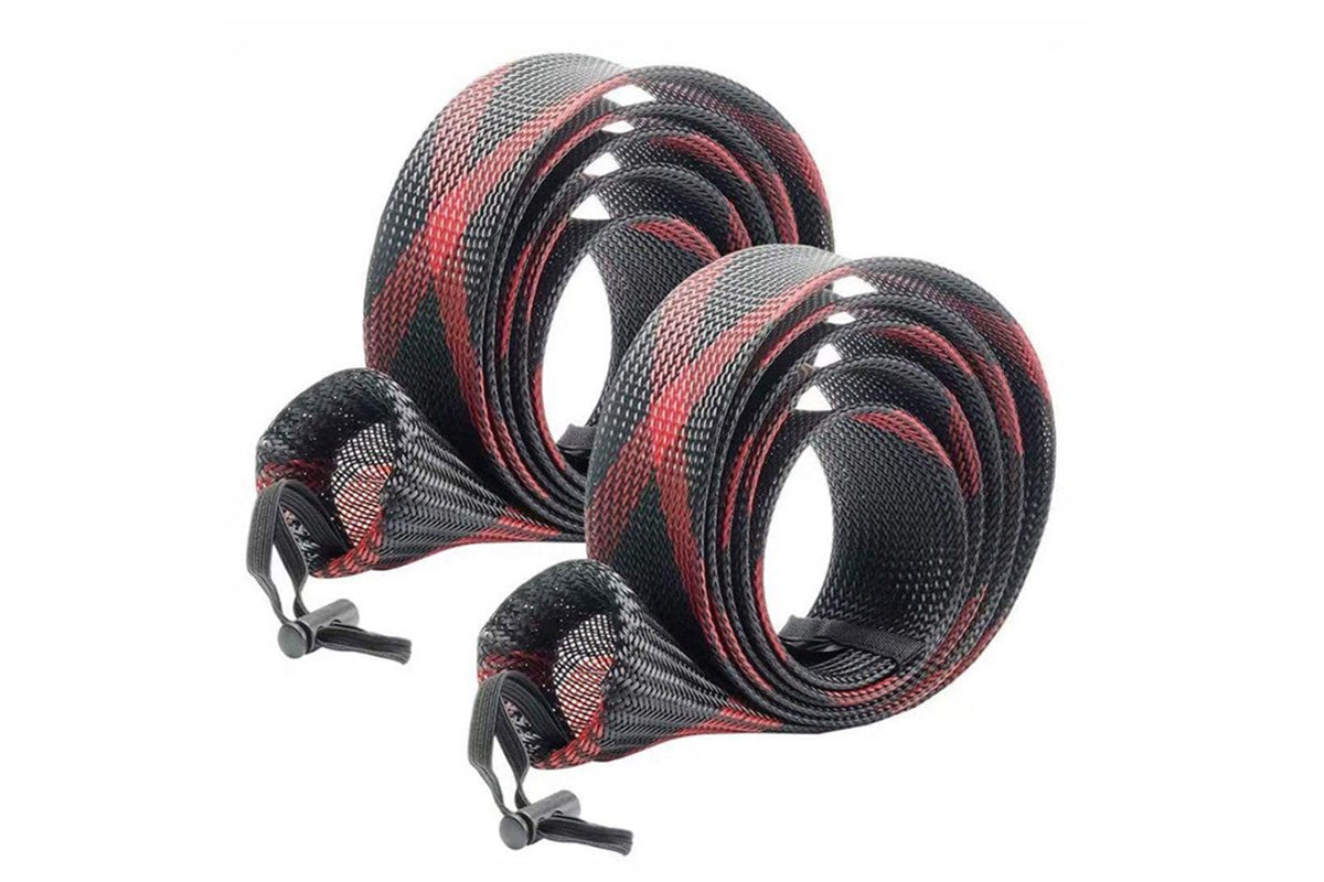 2Pcs Fishing Rod Sock with Strap Fishing Rod Sleeve for Baitcasting-Red