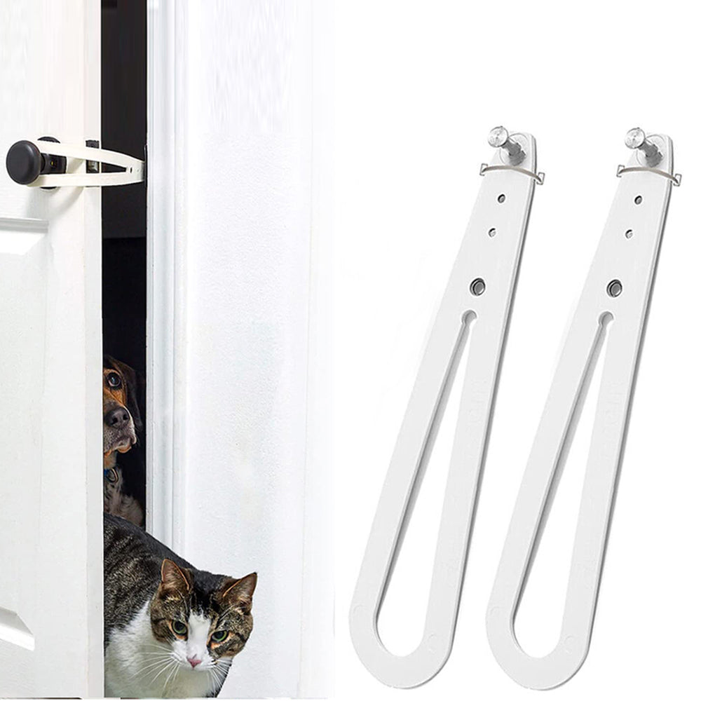2pcs Children Proof Door Lock Cat Door Holder Latch Fast Flex Latch Strap Door Clip