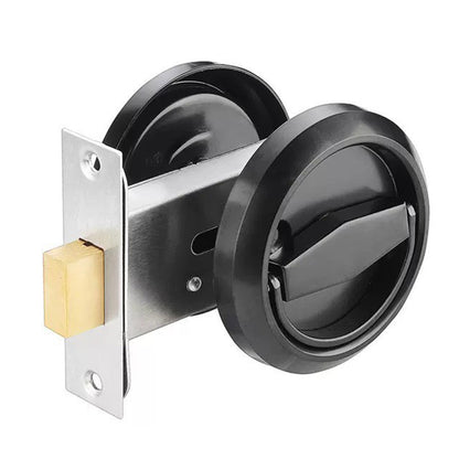 Hidden Door Lock Invisible Latch Double Sided Privacy Lock for Bedroom Bathroom Stainless Steel-Black