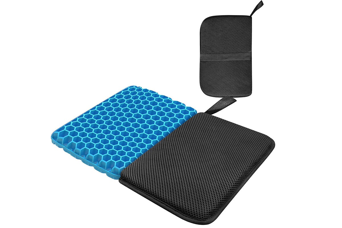 Airplane Seat Cushion for Long Flights Foldable Gel Seat Cushion with Non-Slip Cover