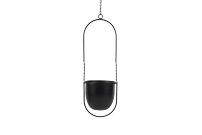 Swing Hanging Planter Planter Pots for Outdoor Plants with Drainage Hole-Black