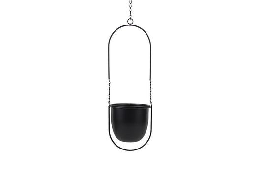 Swing Hanging Planter Planter Pots for Outdoor Plants with Drainage Hole-Black