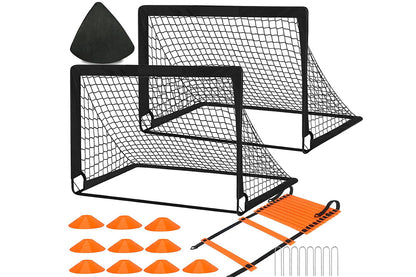 Soccer Goal Football Net Set Sports Training Practice Metal Frame Mesh