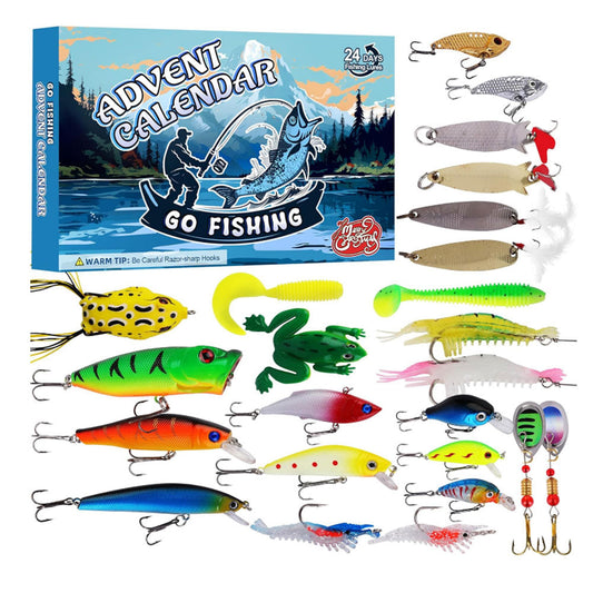 24 Days Christmas Countdown Fishing Lures Set Christmas Advent Calendar Xmas Surprise Fish Tackle Set