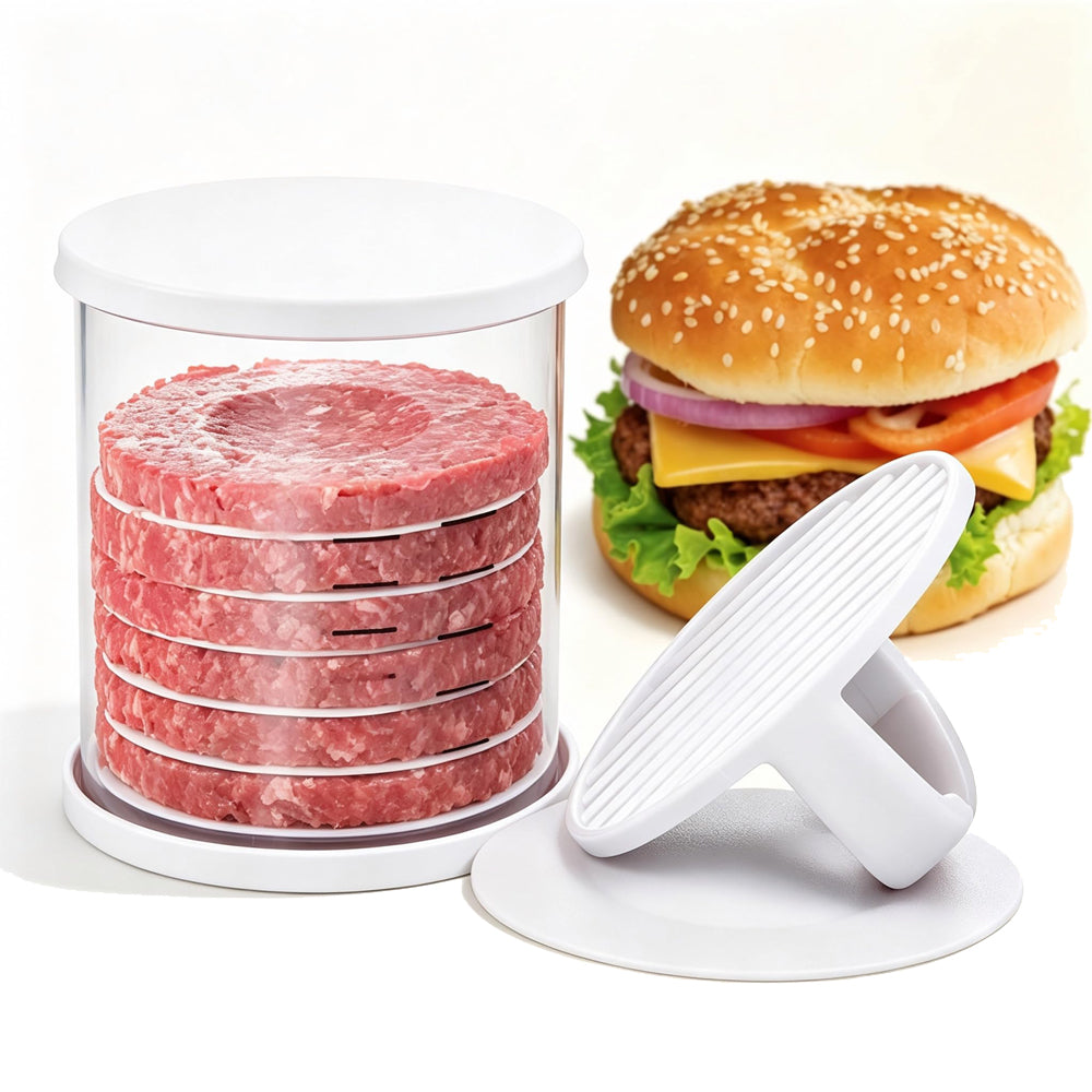 6 Layer Burger Patty Maker with 5 Discs Patty Press for BBQ Homemade Prep