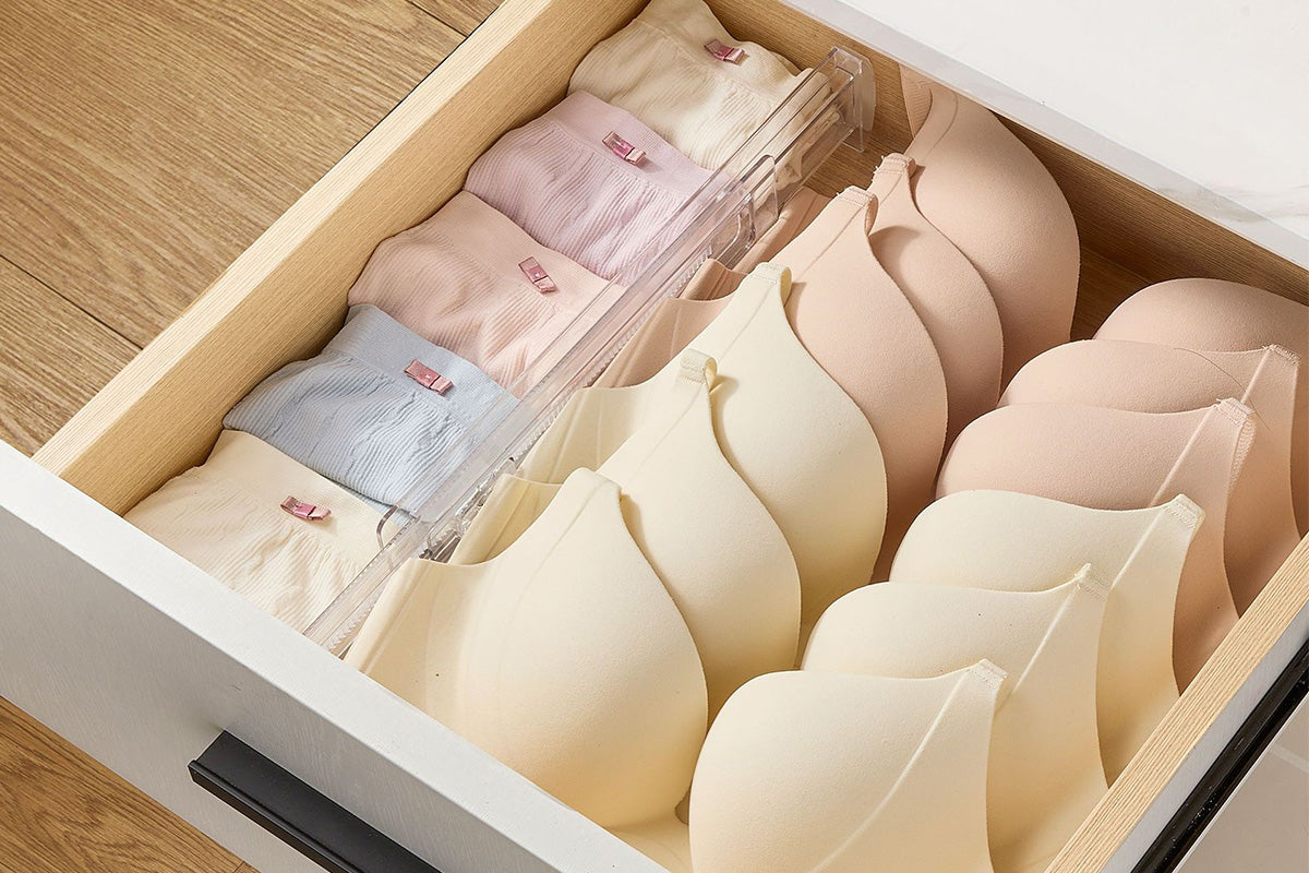 8Pcs Adjustable Plastic Drawer Dividers Expandable Drawer Organizer Separators