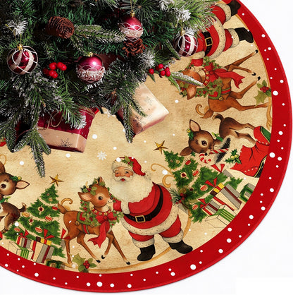 Christmas Tree Skirt Base Cover 120cm 150cm with Red Ties