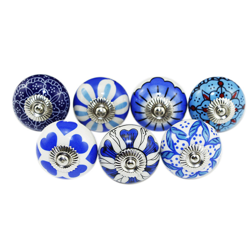 7Pcs Ceramic Cabinet Drawer Knobs ¨C Cupboard Door Handles and Pulls for Furniture