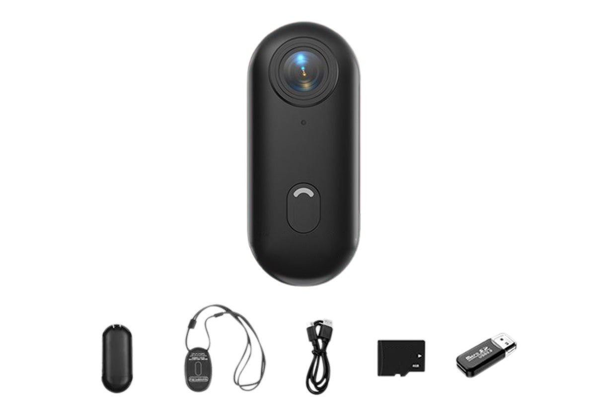 Mini Thumb Action Camera Portable Wearable Camera with Clip Black
