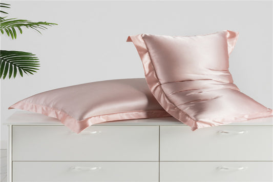 1 Pair Satin Pillowcase Standard Set for Hair and Skin-Pink