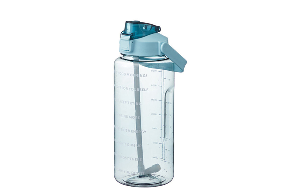 Food Grade Plastic Cup Transparent Drinking Water Bottle 2000ml-Green