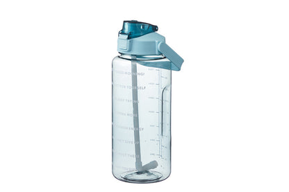 Food Grade Plastic Cup Transparent Drinking Water Bottle 2000ml-Green