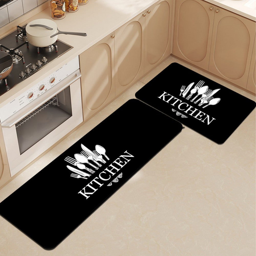 2pcs Washable Kitchen Rugs and Mats Set Non Slip Cushioned Kitchen Floor Mat-ST2