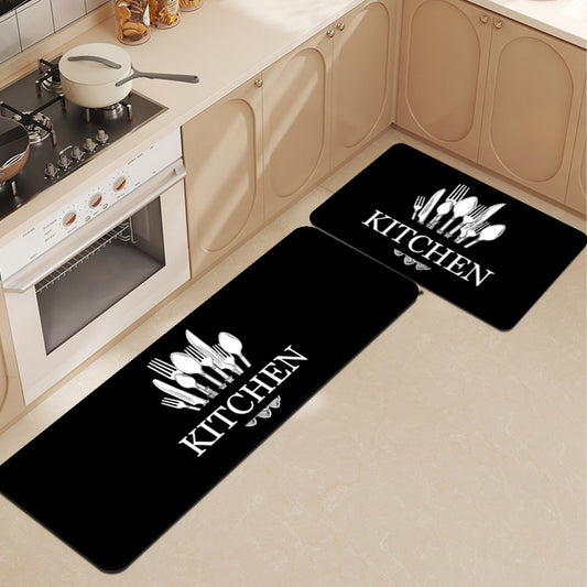2pcs Washable Kitchen Rugs and Mats Set Non Slip Cushioned Kitchen Floor Mat-ST2