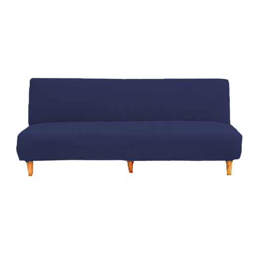Armless Couch Cover Stretch Sofa Cover with Elastic Bottom -Blue