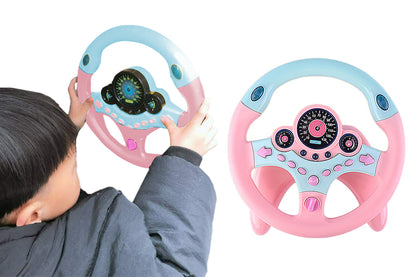 Electric Early Education Simulation Steering Wheel Toy for kid-Pink