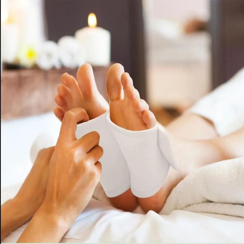 Pair of Foot Castor Oil Wrap Pack Reusable Washable Adjustable Leakproof Castor Oil Ankle Pack Wrap White