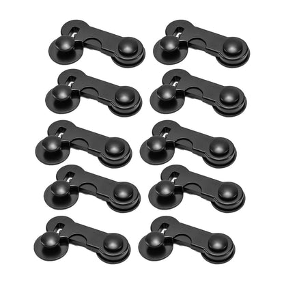 Set of 10Pcs Child-Proof Cabinet Locks Self-Adhesive Fridge Lock Child Safety Latches Black
