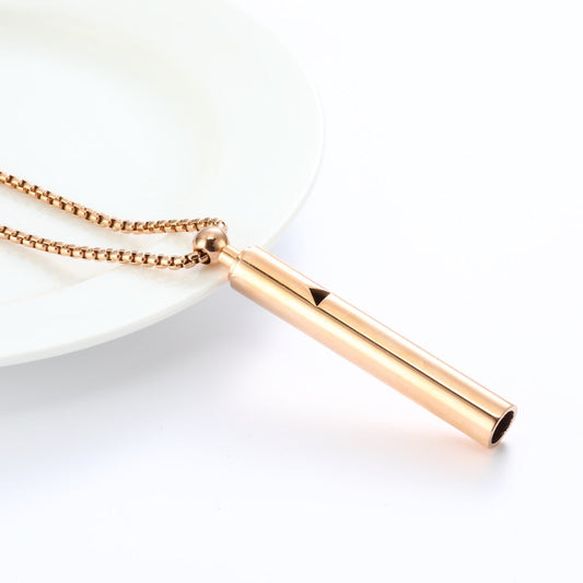 Meditation Necklace Triangle Cutout Necklace Stress Reducing Breathing Necklace Rose Gold