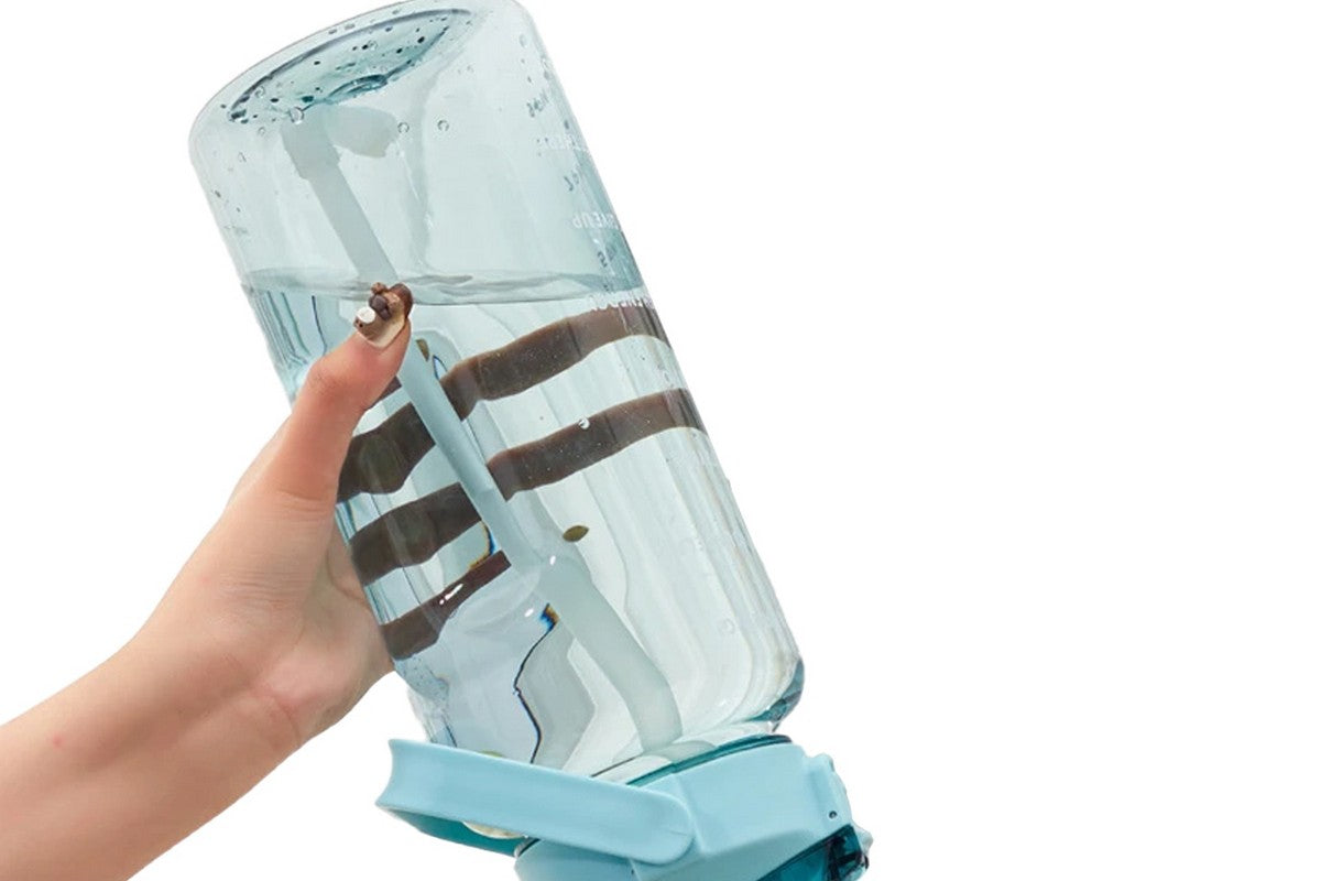 Food Grade Plastic Cup Transparent Drinking Water Bottle 2000ml-Green