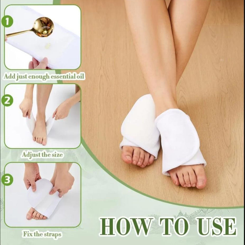 Pair of Foot Castor Oil Wrap Pack Reusable Washable Adjustable Leakproof Castor Oil Ankle Pack Wrap White