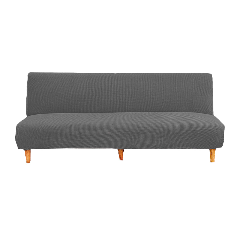 Armless Couch Cover Stretch Sofa Cover with Elastic Bottom -Grey