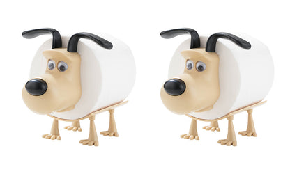 2 PCS Dog Shaped Toilet Paper Holder Fun Tissue Dispenser for Bathroom/Office