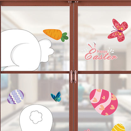 Double Sided Printed Easter Window Cling Stickers Easter Bunny Decal Home Decor -Style 3