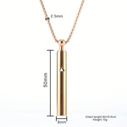 Meditation Necklace Triangle Cutout Necklace Stress Reducing Breathing Necklace Rose Gold